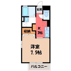 宇都宮駅 バス20分  平松神社前下車：停歩5分 3階の物件間取画像